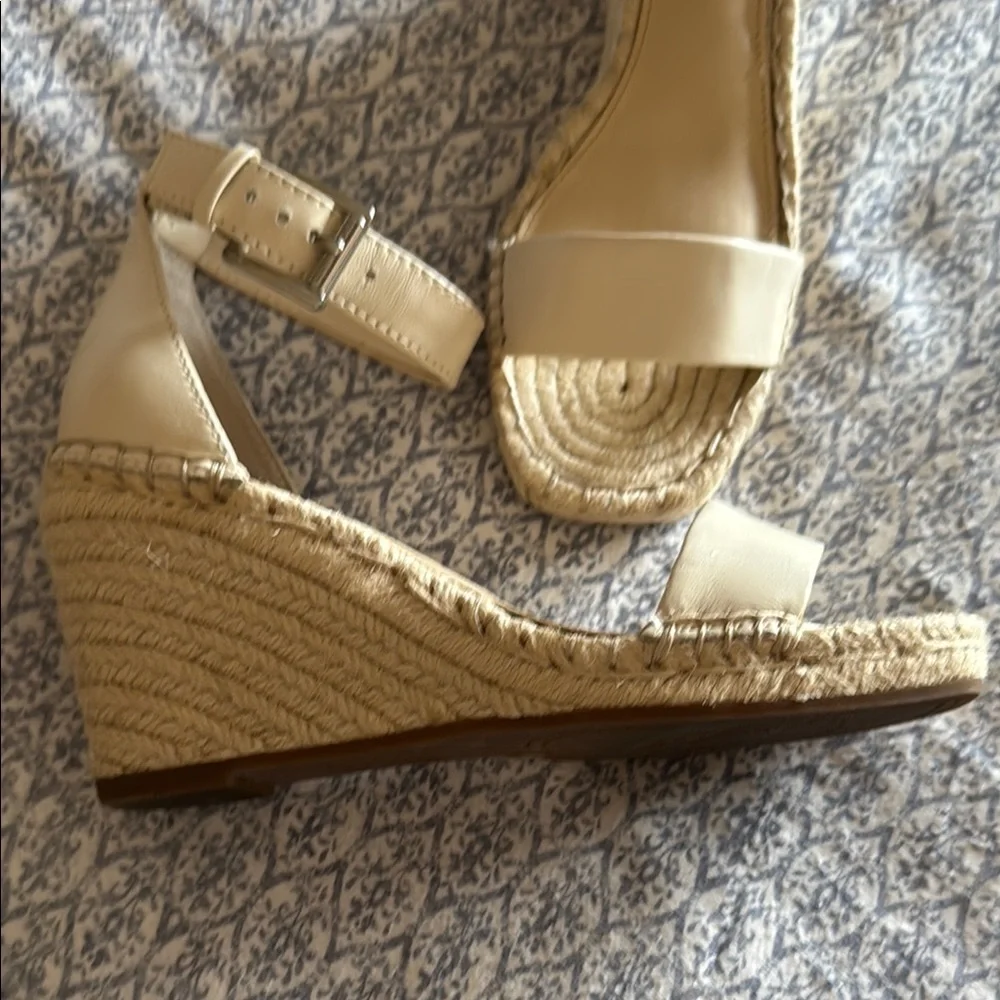 Vince Camuto Cream Espadrille Sandals with Ankle Strap - Picture 4 of 6